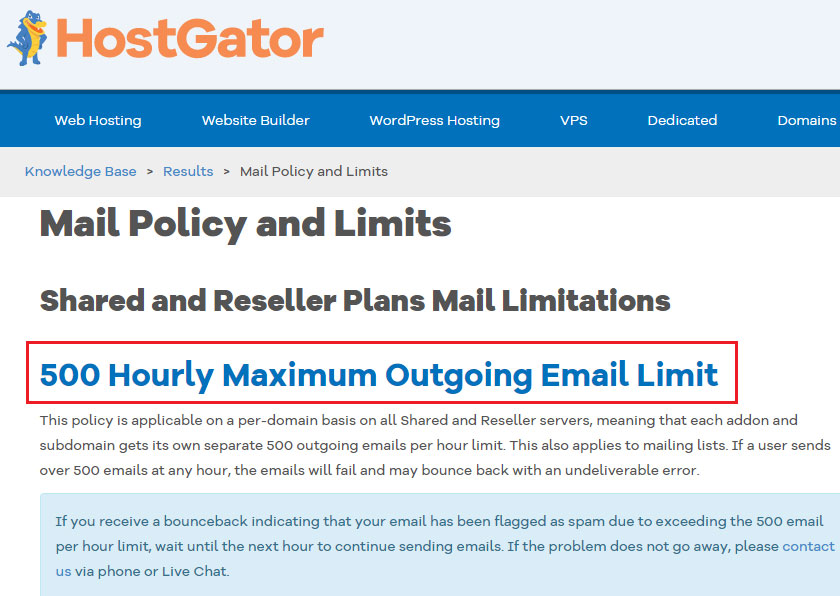HostGator Email Sending Limits